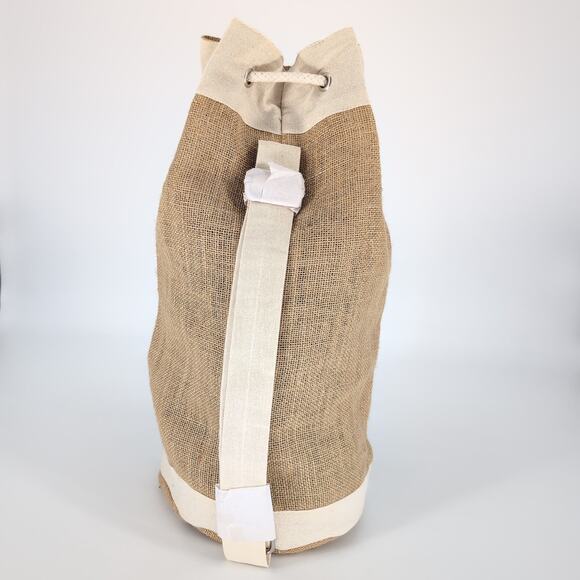 DiSaronno Velvet Cream Canvas Drawstring Bucket Bag / Backpack with Pocket - NEW - Picture 13 of 14
